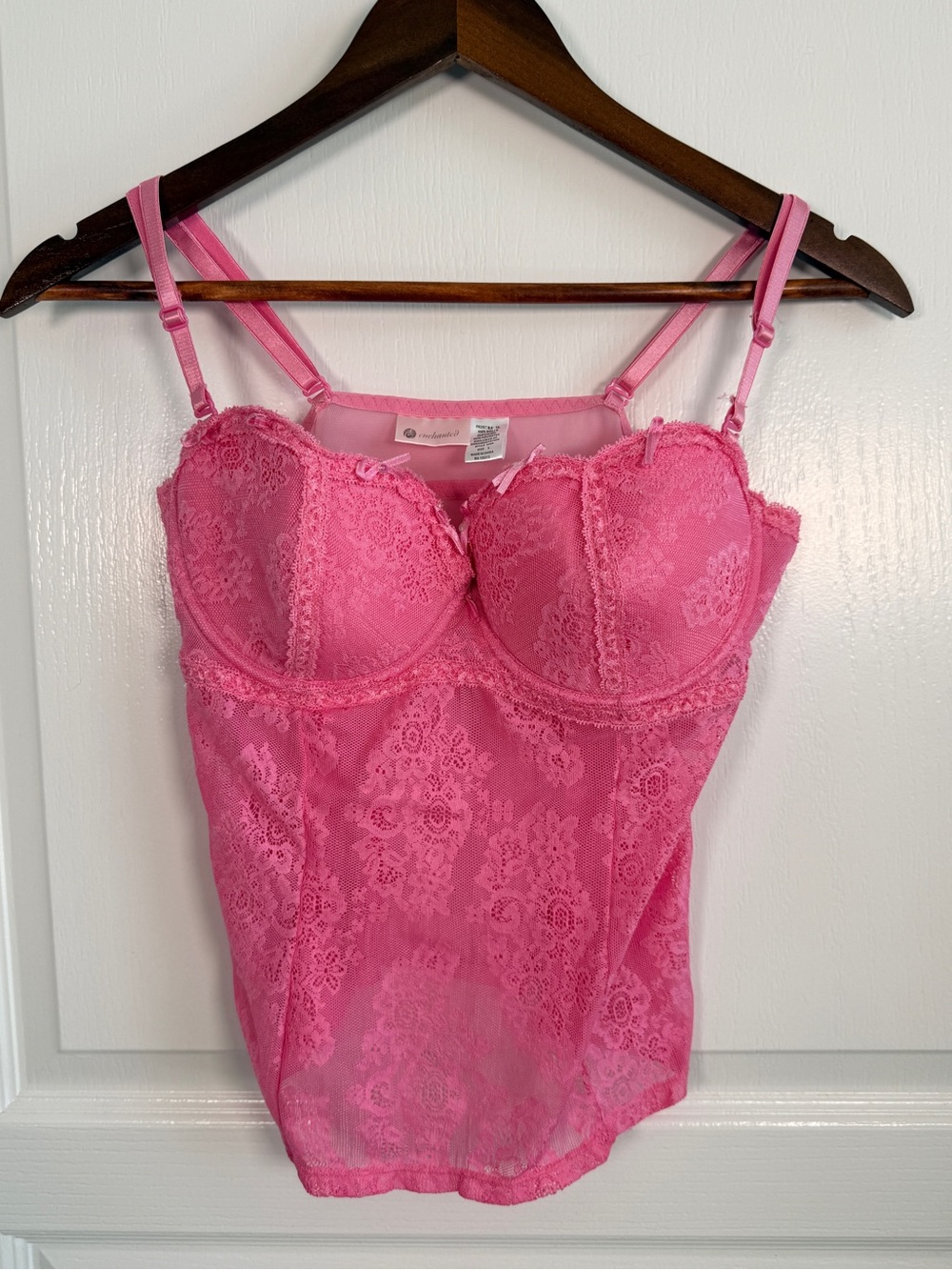 Pink Lace Bustier Chemise with Adjustable Straps - Women Intimates